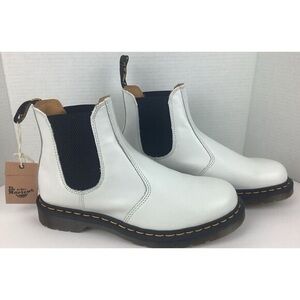Dr Martens 2976 YS White Smooth Leather Chelsea Boots Size Mens 10 Womens 11 New